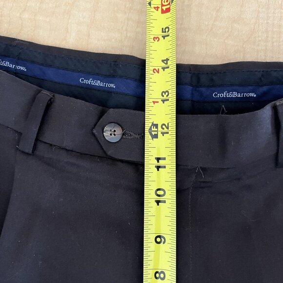 Croft & Barrow Men's Brown Dress Pants Size 36x32 Pleated Front Rolled Cuff Hem - Picture 11 of 13